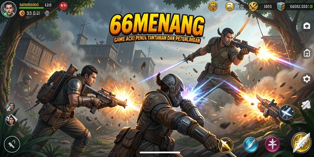 Tampilan gameplay mendebarkan dalam 66MENANG dengan aksi yang intens.