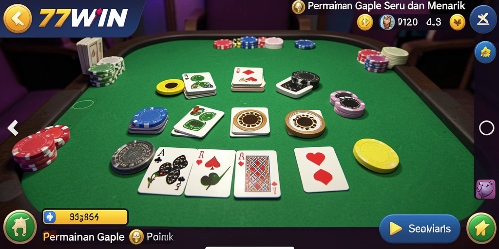 Gameplay menarik dari 77WIN di tengah suasana Gaple.