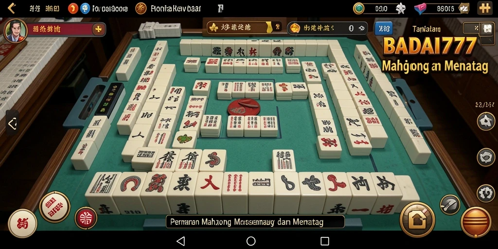 Tampilan gameplay Mahjong BADAI777 dengan grafis memukau.
