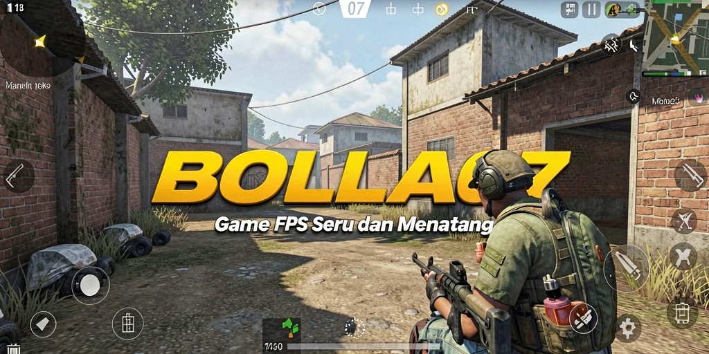 Tampilan gameplay seru dalam BOLA07, menunjukkan aksi pertempuran FPS.
