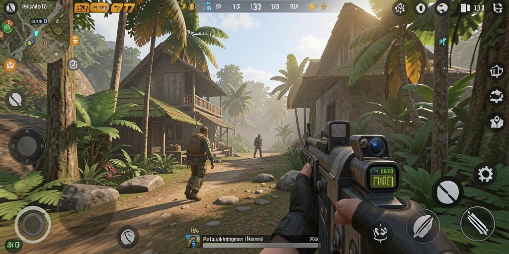 Tampilan gameplay seru dalam BROMO77 dengan aksi tembak-menembak yang mendebarkan.