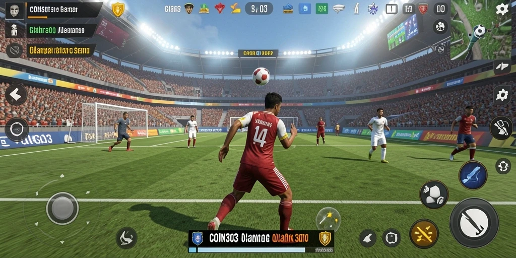 Screenshot COIN303 menampilkan pemain beraksi dalam pertandingan olahraga seru.