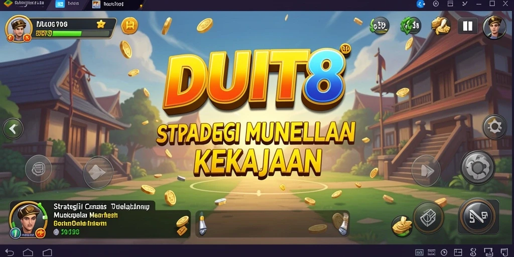 Screenshot utama DUIT8 menampilkan pemain mengelola investasi dengan efektif.