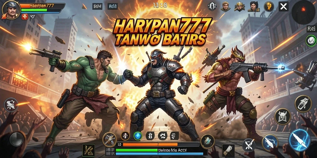 Tangkapan layar utama HARAPAN777 menampilkan aksi pertempuran yang seru.