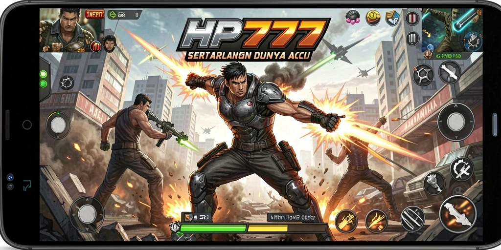 Tangkapan layar utama menunjukkan aksi seru gameplay HP777.