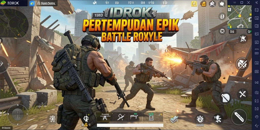Gameplay IDROK dengan pertempuran seru dalam mode Battle Royale.