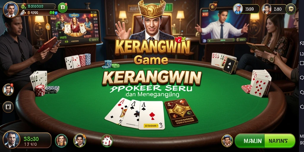 Tampilan gameplay menarik dalam aplikasi KERANGWIN yang menghadirkan poker klasik.