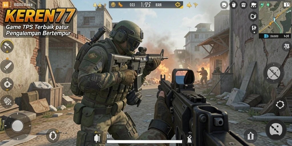Gameplay KEREN77 yang menegangkan dalam pertempuran TPS.
