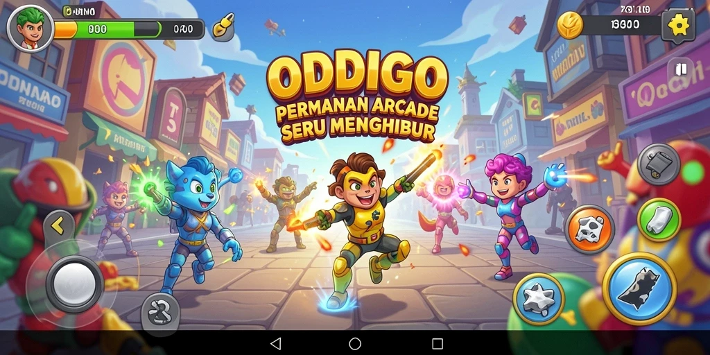 Screenshot ODDIGO menampilkan gameplay yang seru dan penuh warna.