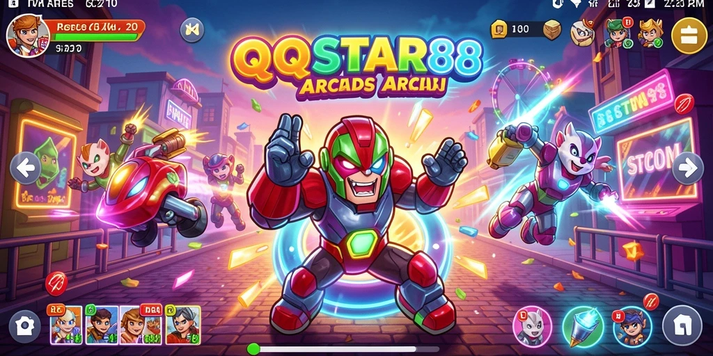 Tangkapan layar QQSTAR88 menampilkan aksi seru dalam permainan Arcade.