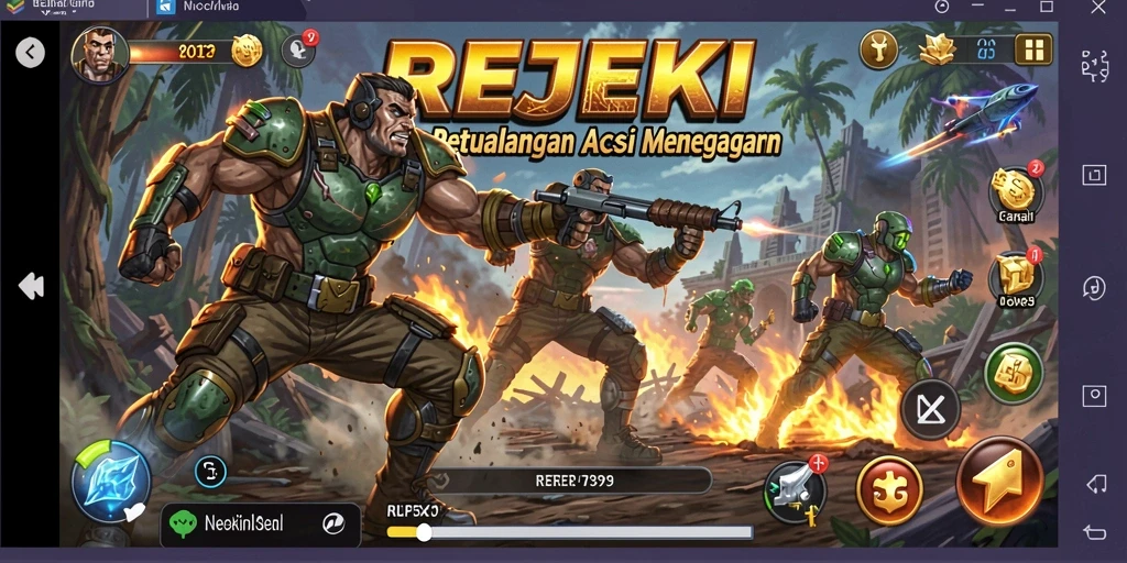 Screenshot gameplay REJEKI yang menunjukkan aksi pertarungan yang seru.