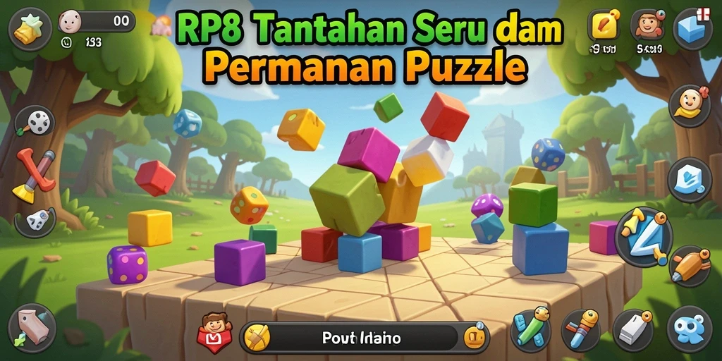 Screenshot RP8 menampilkan gameplay menantang dari permainan puzzle.