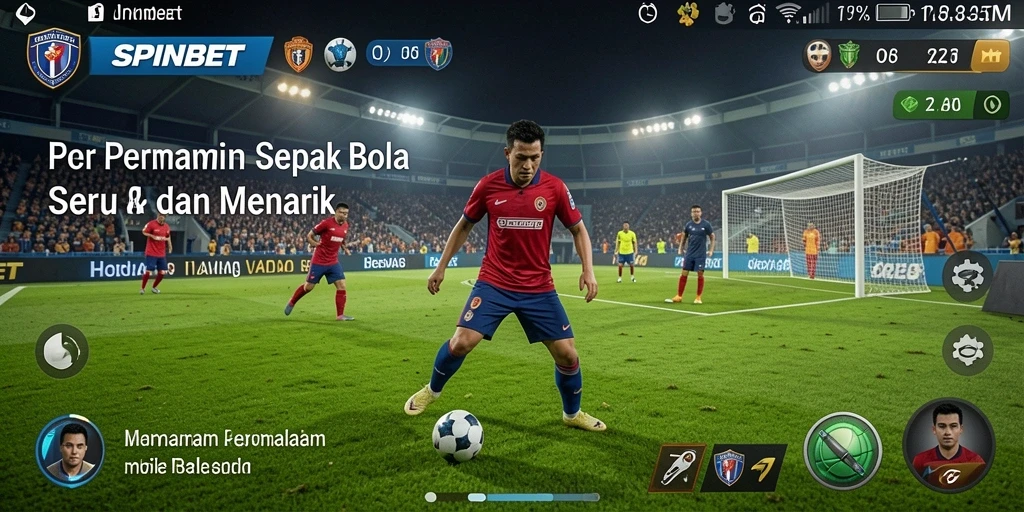 Tangkapan layar gameplay SPINBET yang menawan dalam aksi sepak bola.