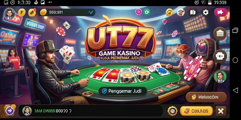 Tampilan gameplay UT77 dengan berbagai pilihan permainan Kasino.